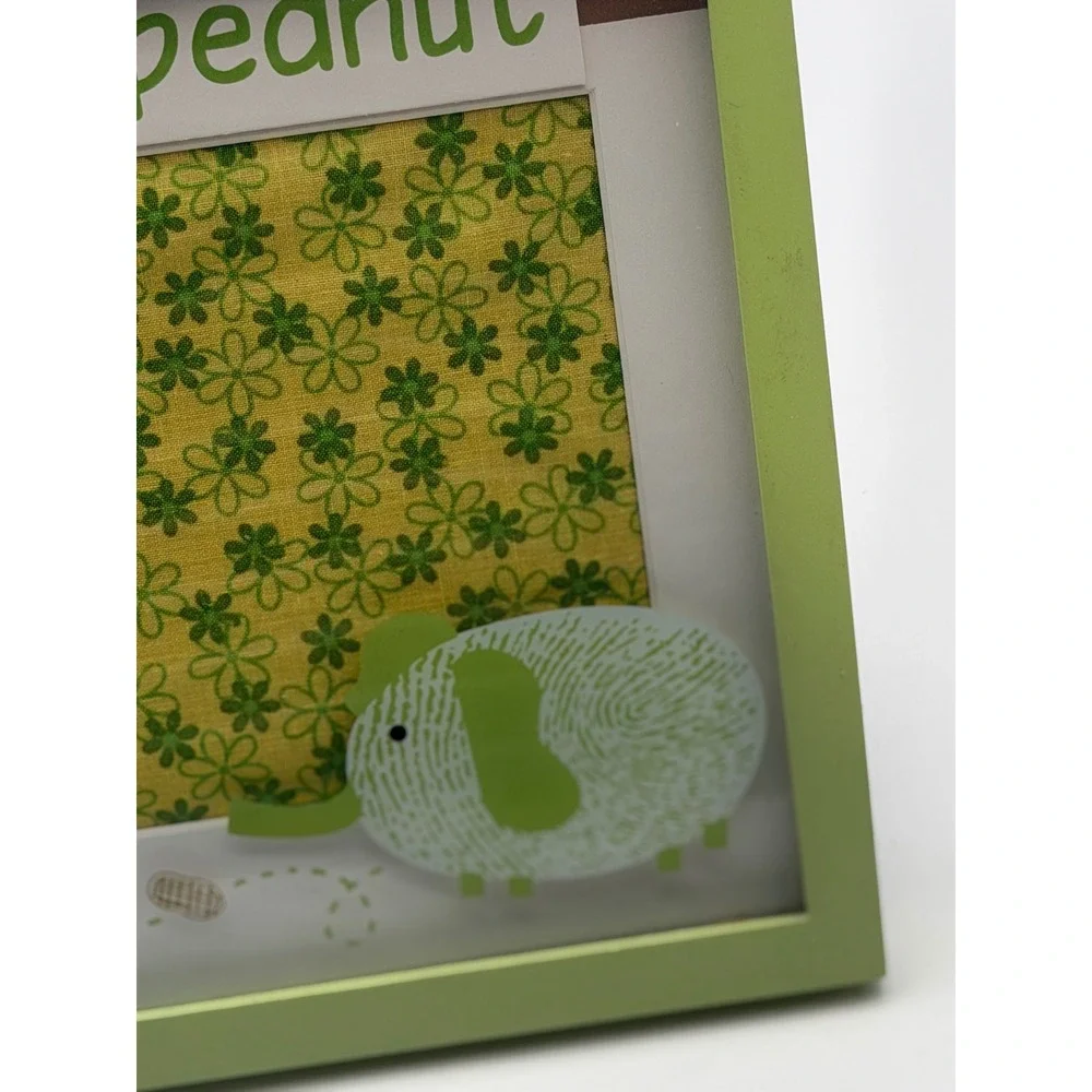 My Little Peanut Elephant Nursery Photo Frame Green 8x8 Square Baby Decor